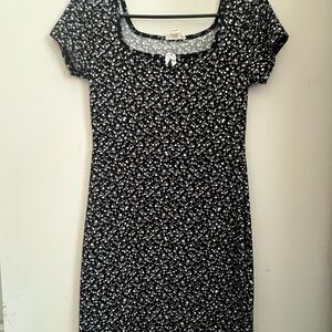 Floral Black and White Dress